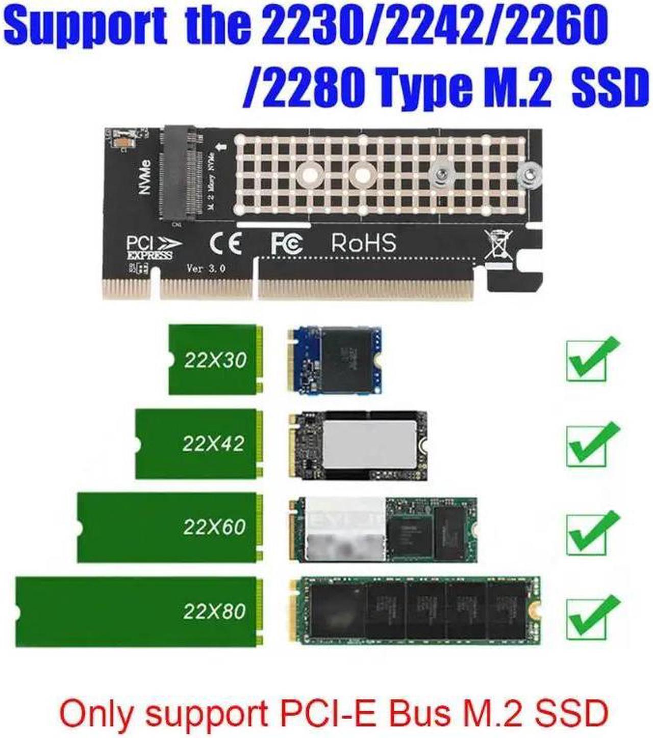Alt view image 6 of 6 - M.2 NVMe SSD NGFF to PCIE 4X/16X Card Adaptor Expansion Card Adapter PCIE NVMe m.2 SSD To PCIE Card with Heatsink Heat Sink