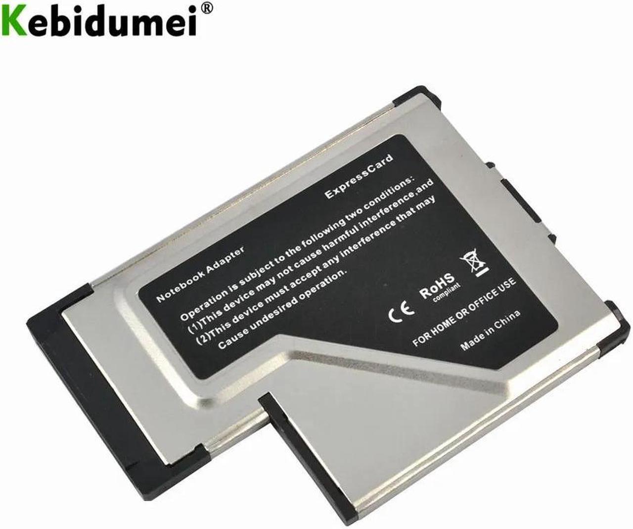 Alt view image 4 of 6 - 2 Dual Port USB 3.0 HUB Express Card Express Card 54mm Hidden Adapter With Driver CD For Laptop