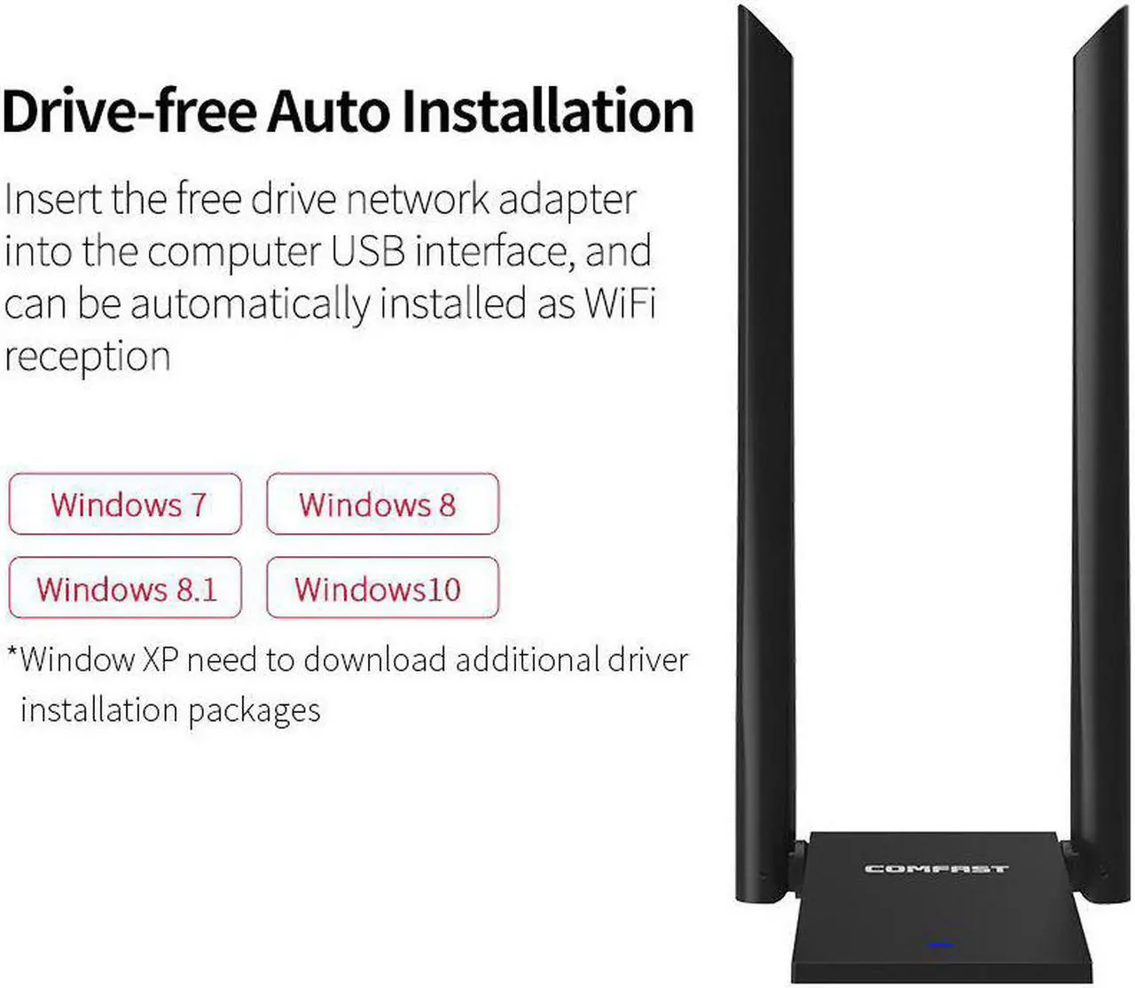 Alt view image 4 of 6 - 1 pcs MT7612U High Power USB3.0 Wireless Network Adapter 1300Mbps Desktop PC Wifi Adapters Receiver Long Range Dual 6dBI Wifi Antenna