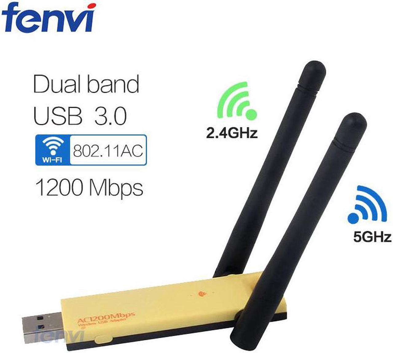 1 pcs Dual Band 802.11ac 1200Mbps USB 3.0 Wifi Wireless AC Card Realtek RTL8812BU Dongle Antennas Adapter For Windows 7/8/10