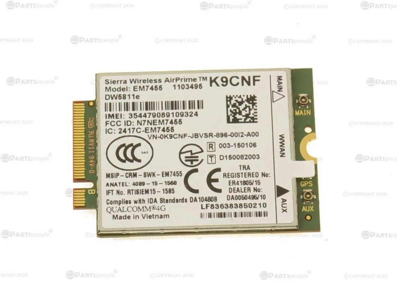 Main image of Dell OEM Sierra Wireless 5811E DW5811e M.2 Mobile Broadband Wireless Card K9CNF