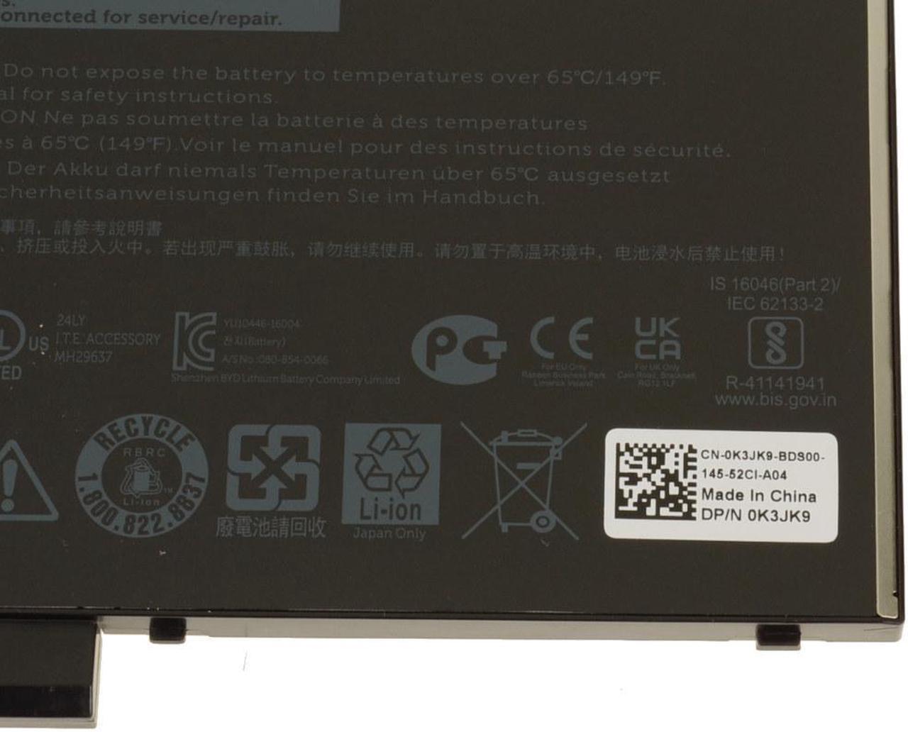 Alt view image 20 of 20 - Dell Latitude E5470 E5570 Precision 3510 4-cell 62Wh OEM Original Battery 6MT4T