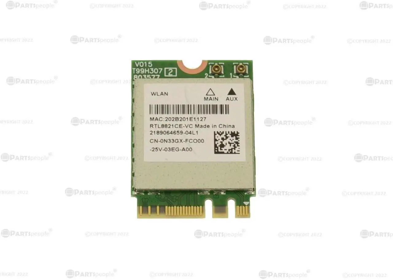 Main image of Dell OEM Realtek RTL8821CE WLAN WiFi 802.11ac Bluetooth 5.0 M.2 Card N33GX