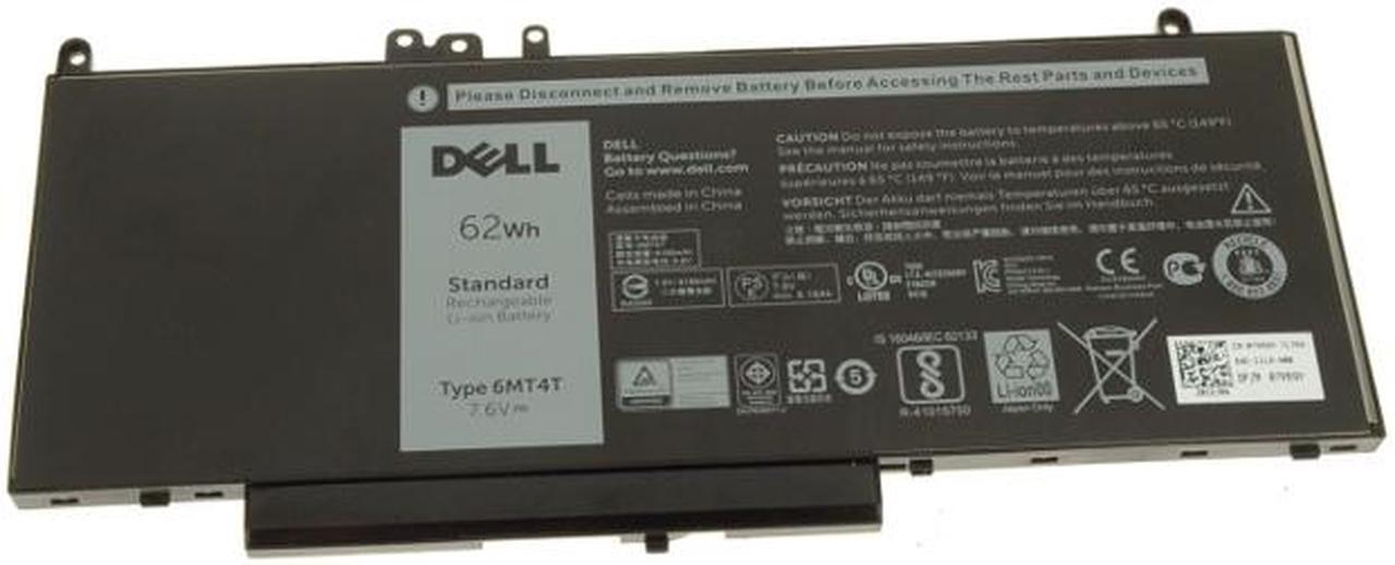 Alt view image 4 of 20 - Dell Latitude E5470 E5570 Precision 3510 4-cell 62Wh OEM Original Battery 6MT4T