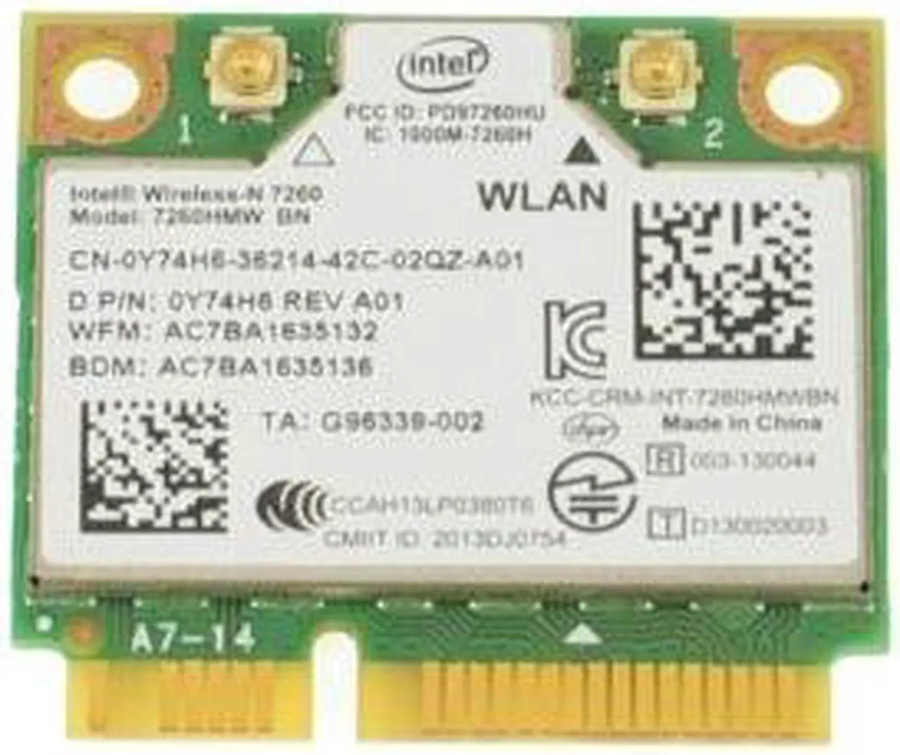 Main image of Genuine Dell Inspiron 17R-5737 Series Wireless Bluetooth Card - Y74H6