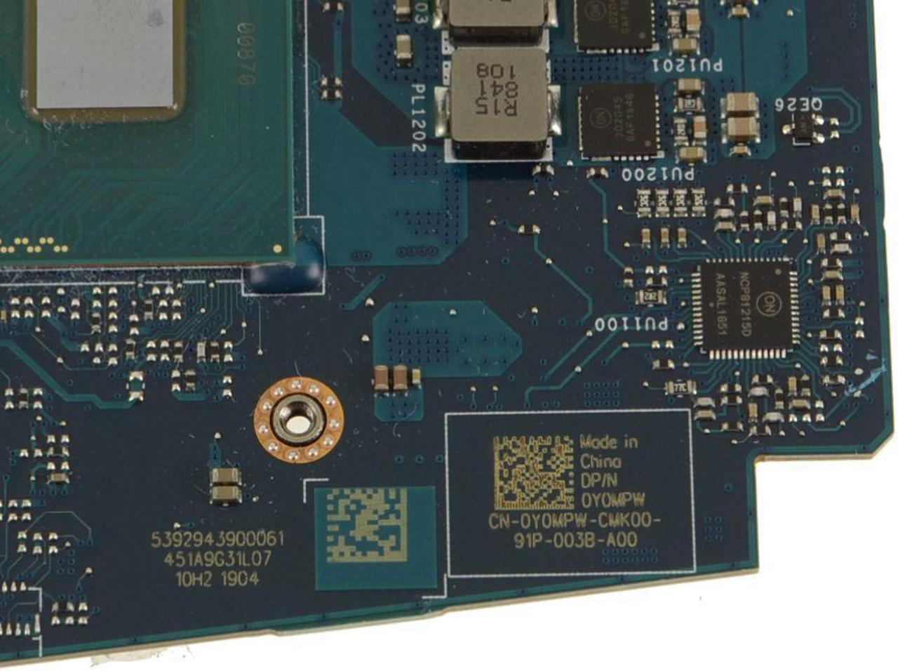 Alt view image 3 of 5 - Dell Y0MPW DAP10 LA-F591P Laptop Motherboard for Precision 7530 Mobile Workstation - Intel Core i7-8850H - Integrated Graphics - DDR4