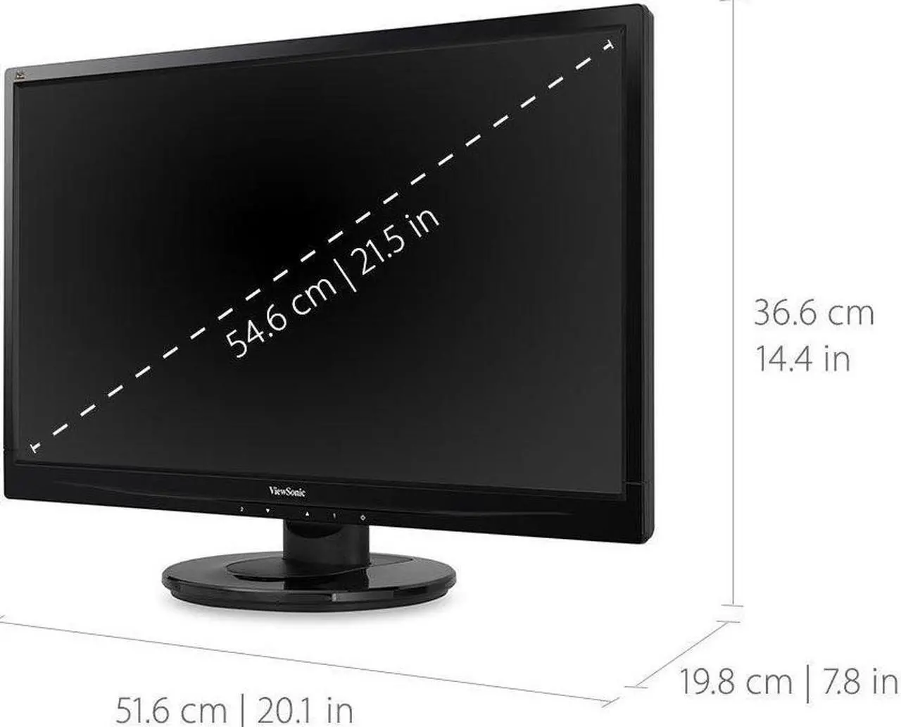 Alt view image 7 of 8 - ViewSonic VA2246M-LED 22 1080p LED Monitor DVI, VGA