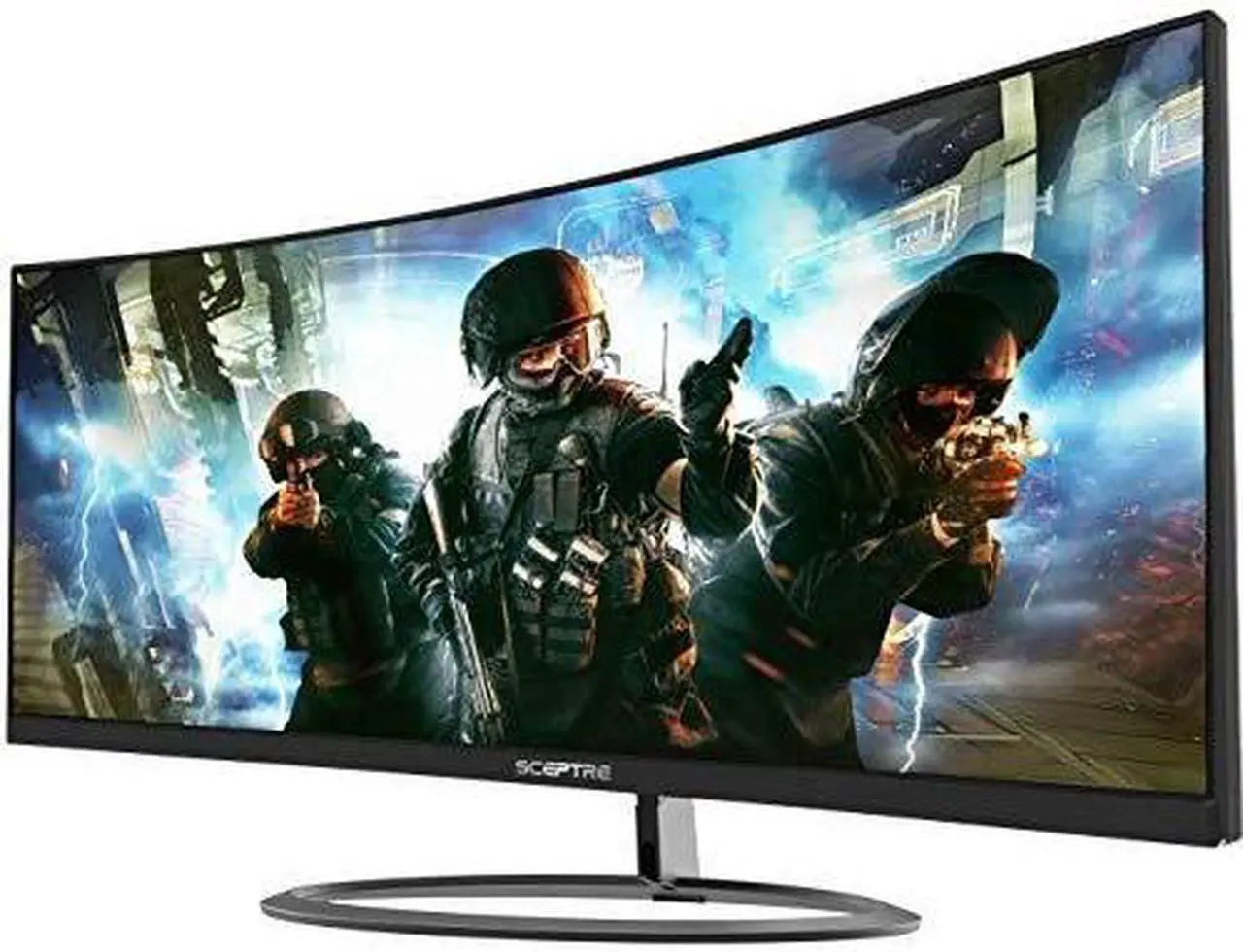 Alt view image 5 of 8 - Sceptre 30-inch 21:9 Curved Gaming Monitor C305W-2560UN 2560x1080p Ultra Wide Ultra Slim HDMI DisplayPort up to 85Hz 1ms MPRT AMD FreeSync FPS-RTS Build-in Speakers, Metal Black 2020