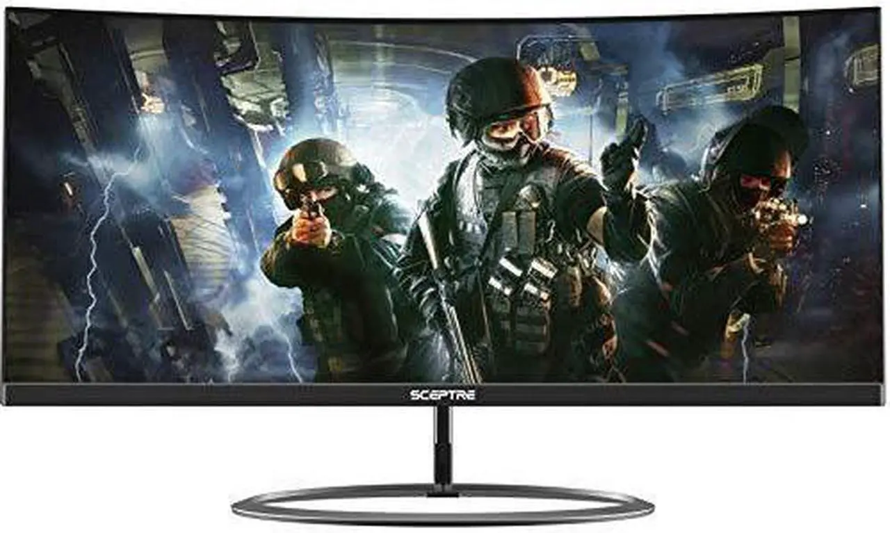 Alt view image 3 of 8 - Sceptre 30-inch 21:9 Curved Gaming Monitor C305W-2560UN 2560x1080p Ultra Wide Ultra Slim HDMI DisplayPort up to 85Hz 1ms MPRT AMD FreeSync FPS-RTS Build-in Speakers, Metal Black 2020