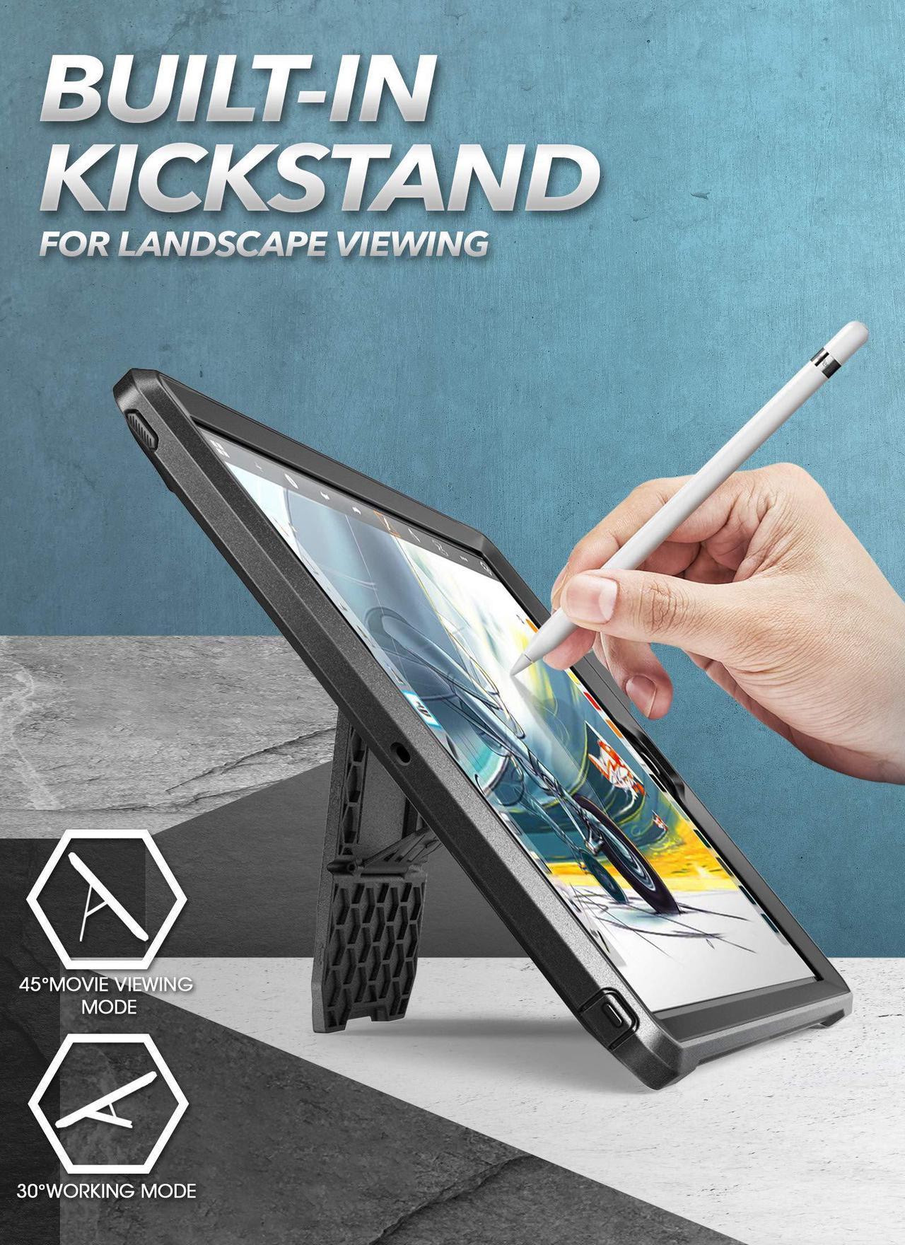 Alt view image 8 of 17 - SupCase Unicorn Beetle Pro - Protective case for tablet - rugged - thermoplastic polyurethane (TPU) - black - 10.2" - for Apple 10.2-inch iPad (7th generation)