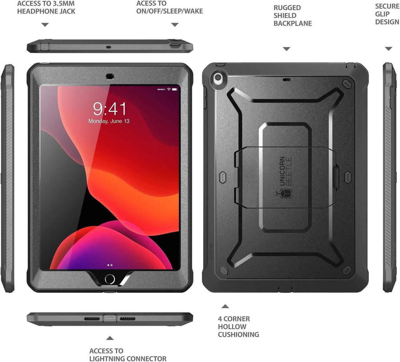 Alt view image 3 of 17 - SupCase Unicorn Beetle Pro - Protective case for tablet - rugged - thermoplastic polyurethane (TPU) - black - 10.2" - for Apple 10.2-inch iPad (7th generation)