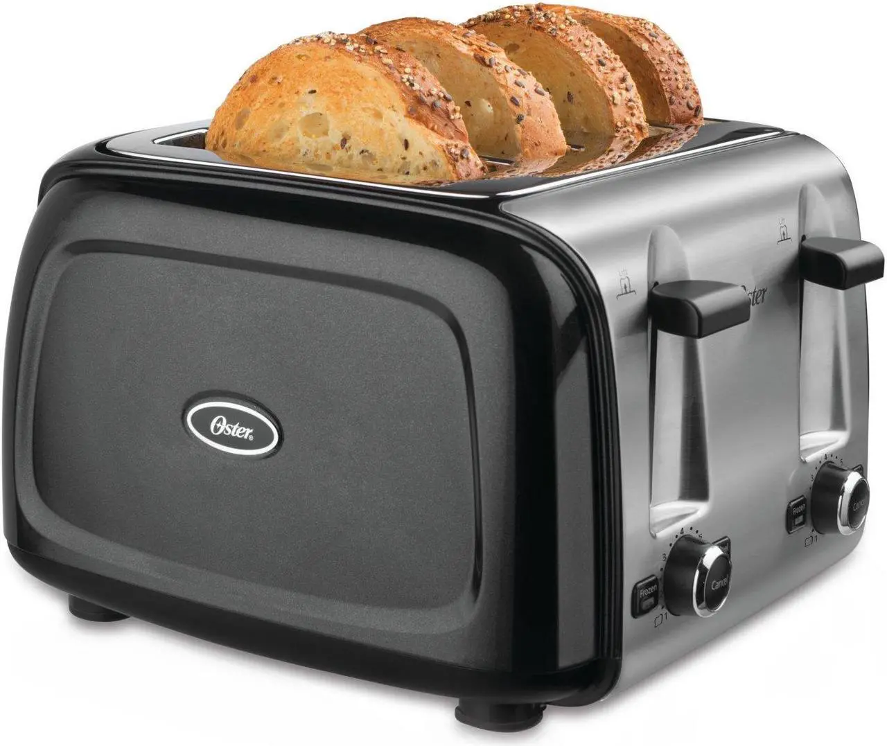 Alt view image 3 of 10 - Oster 4-Slice Toaster, Black Metallic TSSTTRPMB4-NP