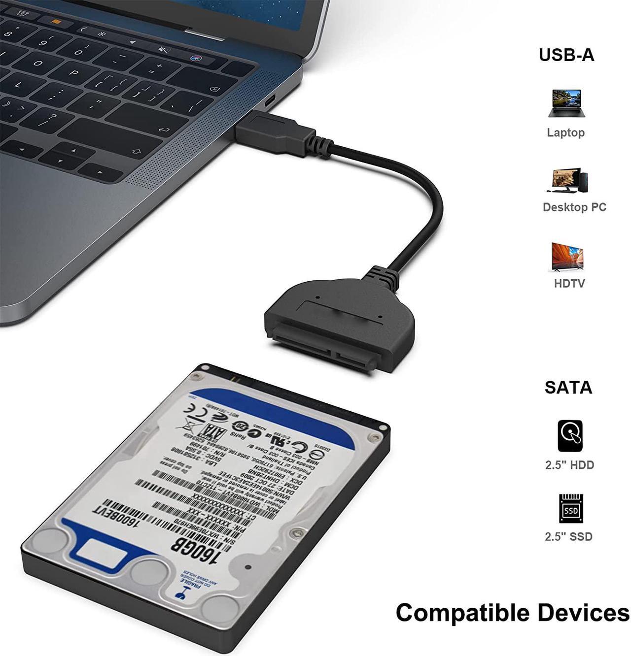 Alt view image 4 of 7 - external hard drive Adapter, USB-A to SATA Adapter,USB 3.0 to SATA III Hard Driver Adapter Compatible for 2.5 inch HDD and SSD