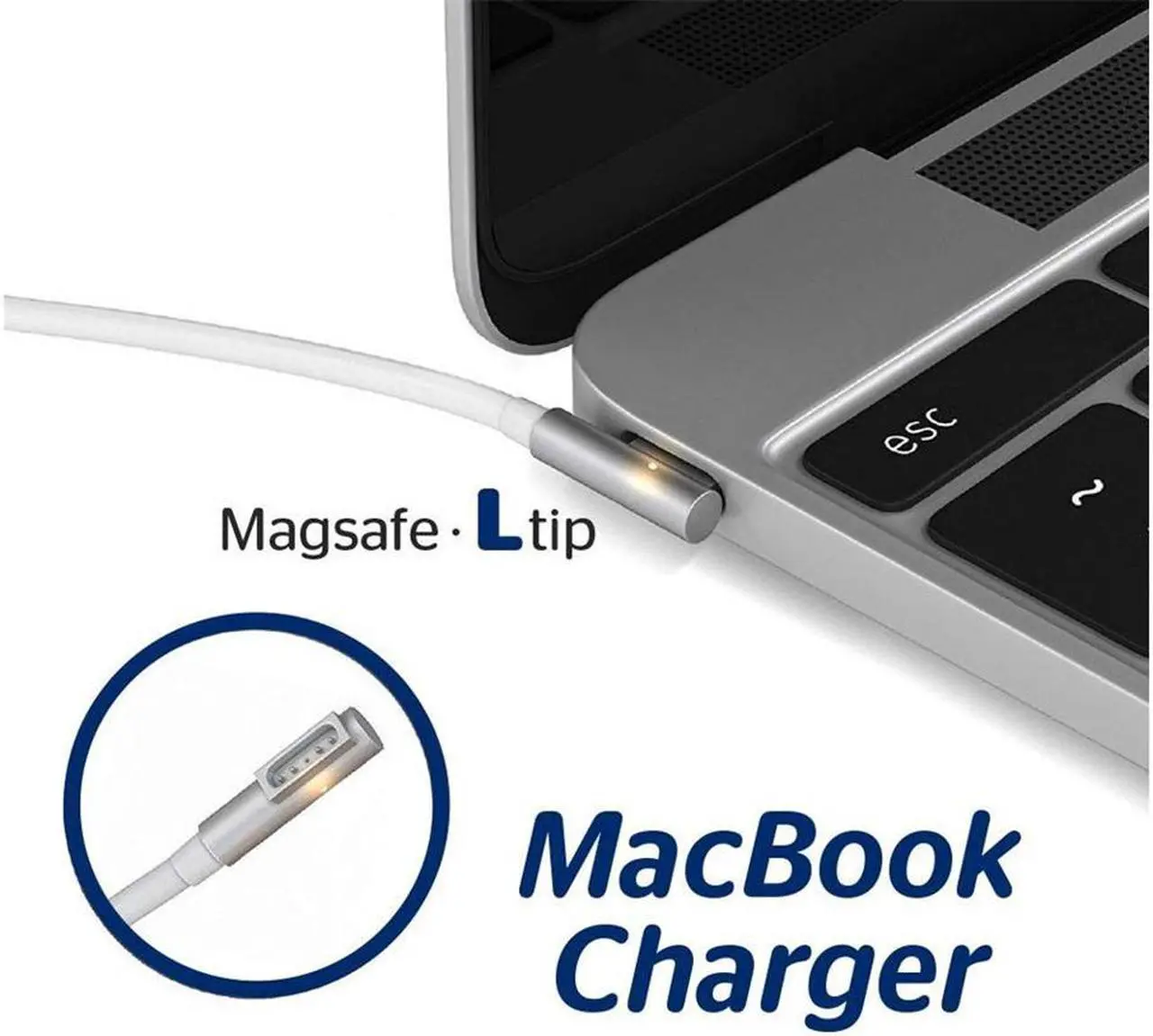 Alt view image 4 of 7 - Compatible Mac Book Air Charger, 45W AC Adapter with Magsafe 1 L-Tip Magnetic Connector for A1237 A1244 A1304 A1369 A1370 A1374 A1377 11 13 (Released Before Mid 2012)