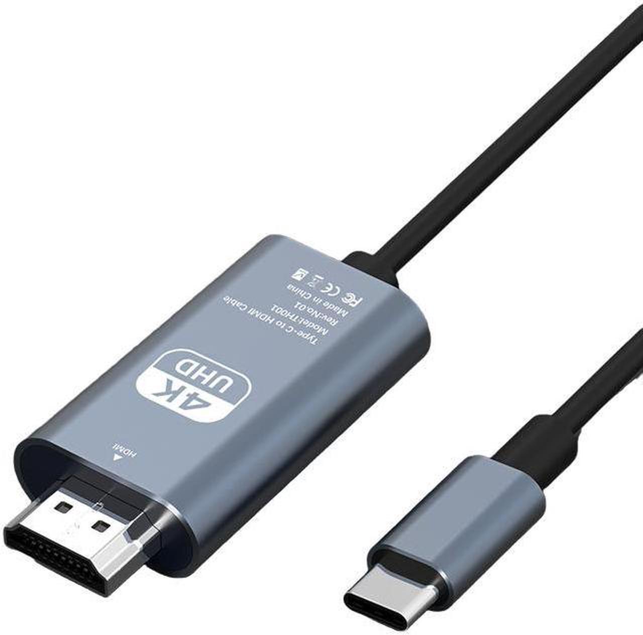 Main image of USB C to HDMI Cable, [4K, High-Speed] USB Type C to HDMI Cable for Home Office, [Thunderbolt 3Compatible] for MacBook Pro/Air 2020, iPad Air 4, iPad Pro 2021, iMac, S23, XPS 17, and More-6ft