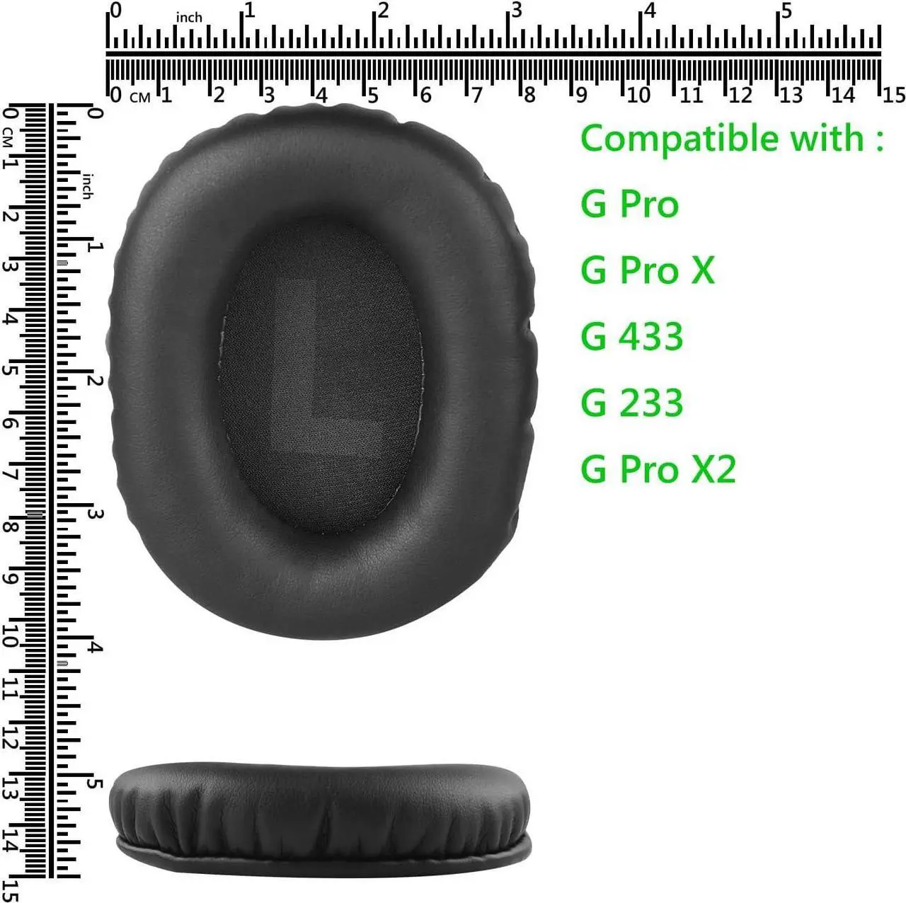 Alt view image 2 of 5 - Replacement Ear Pads for Logitech G Pro, G Pro X, G433, G233, G Pro X 2 Headphones Earpads, Headset Ear Cushion Repair Parts (Black)