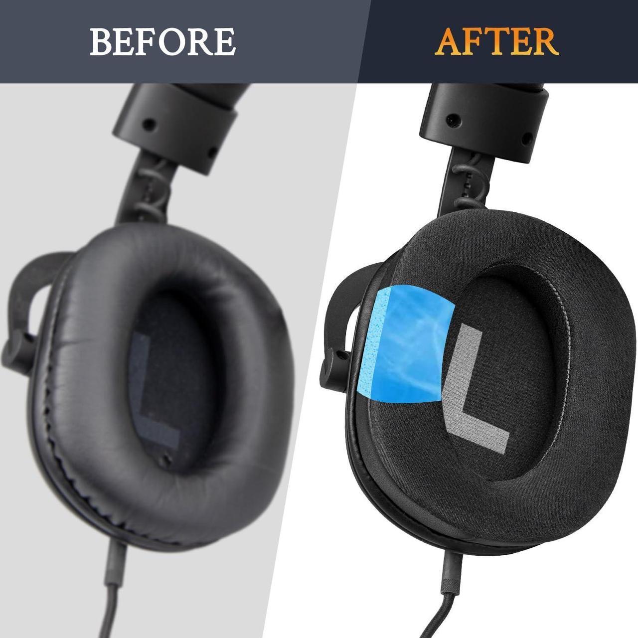 Alt view image 4 of 6 - Cooling Gel Earpads Cushions Replacement for Logitech G Pro, G Pro X, G Prox 2 Headphones, Ear Pads with Noise Isolation Foam, Added Thickness