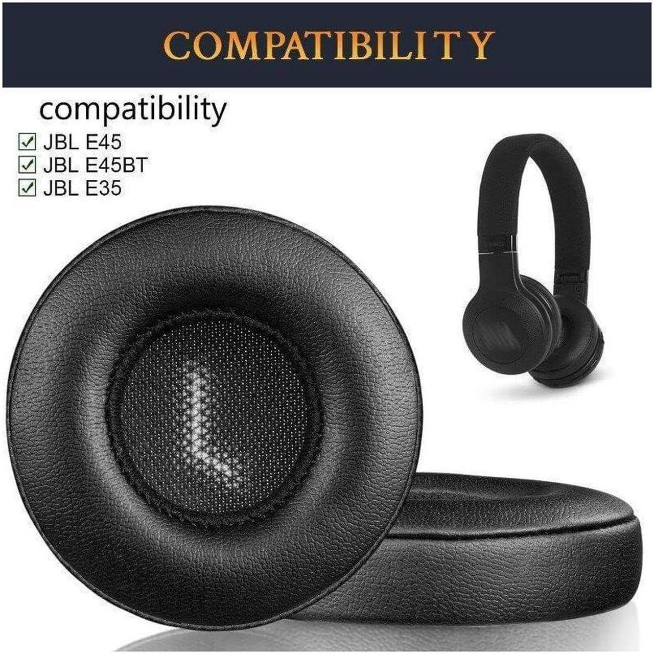 Alt view image 2 of 7 - original E35 E45bt Ear Pads - for JBL E35 E45bt E45 Bluetooth Wireless Headphone, Softer Leather,High-Density Noise Cancelling Foam (Black)