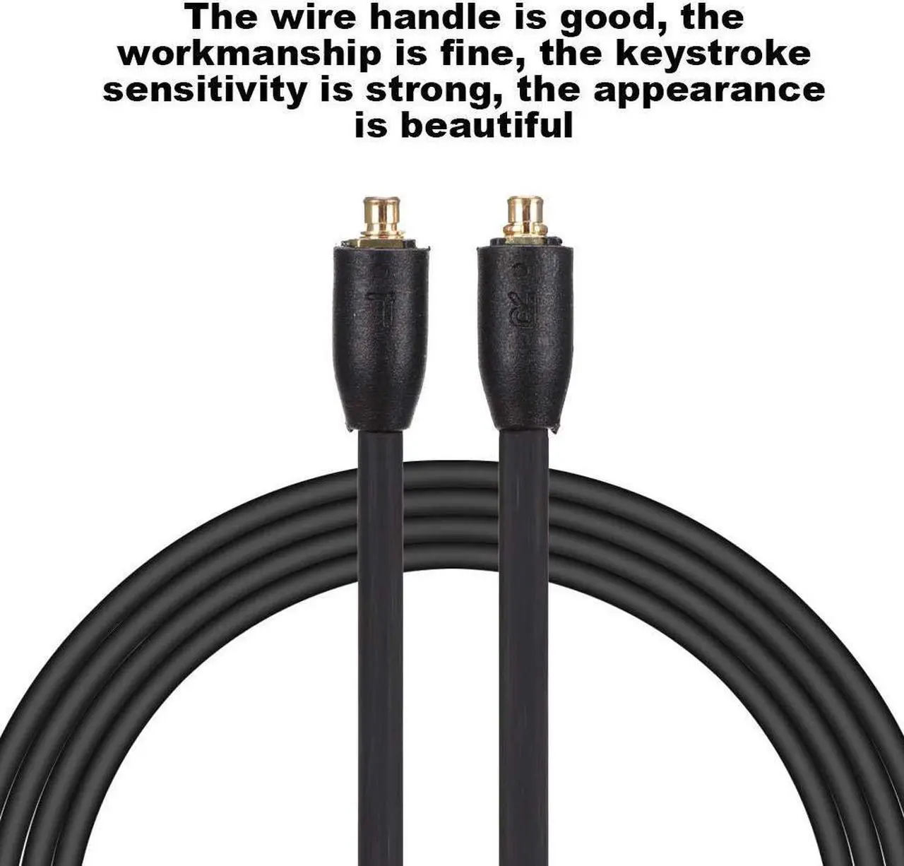 Alt view image 3 of 5 - SHURE EAC64 BKS MMCX Cable Headphone Cable, TPE Headphone Extension Cable with 3.5mm Plug for Shure se215 se425 se535 se846 ue900(Black Without mic)