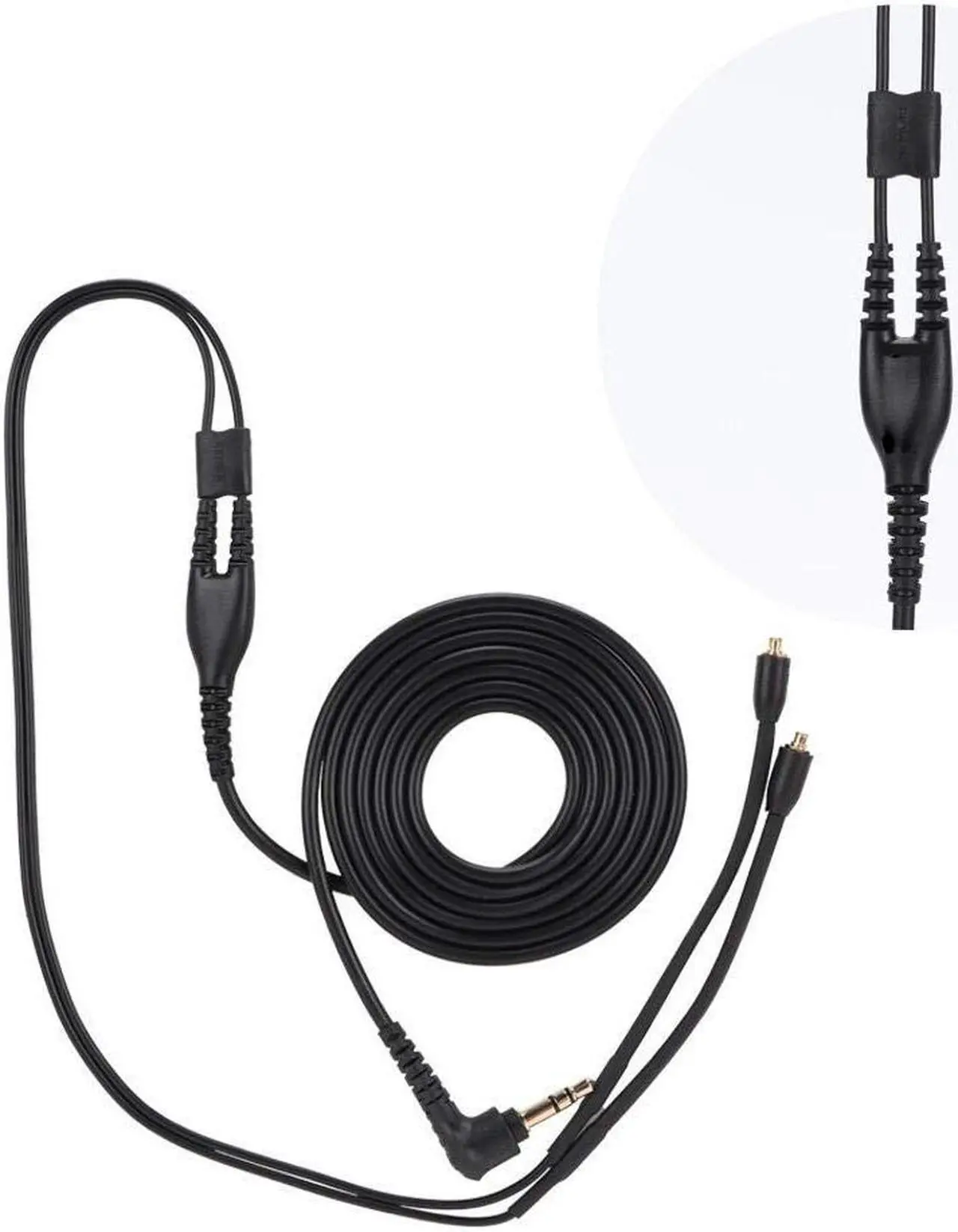 Alt view image 2 of 5 - SHURE EAC64 BKS MMCX Cable Headphone Cable, TPE Headphone Extension Cable with 3.5mm Plug for Shure se215 se425 se535 se846 ue900(Black Without mic)