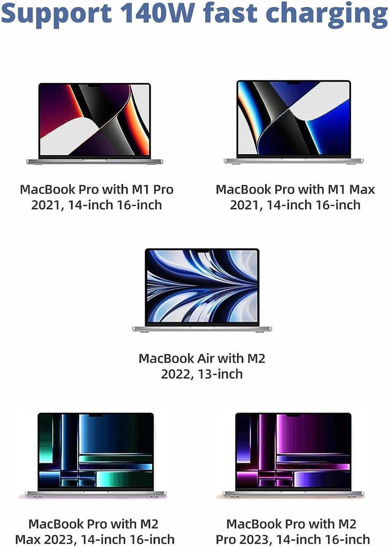 Alt view image 2 of 6 - 2022 Later MacBook Air Pro (M2) (M3) Charging Power Cable USB C to Magnetic Safe Cord 6ft Nylon Braided Compatible MAGSAFe3. Port
