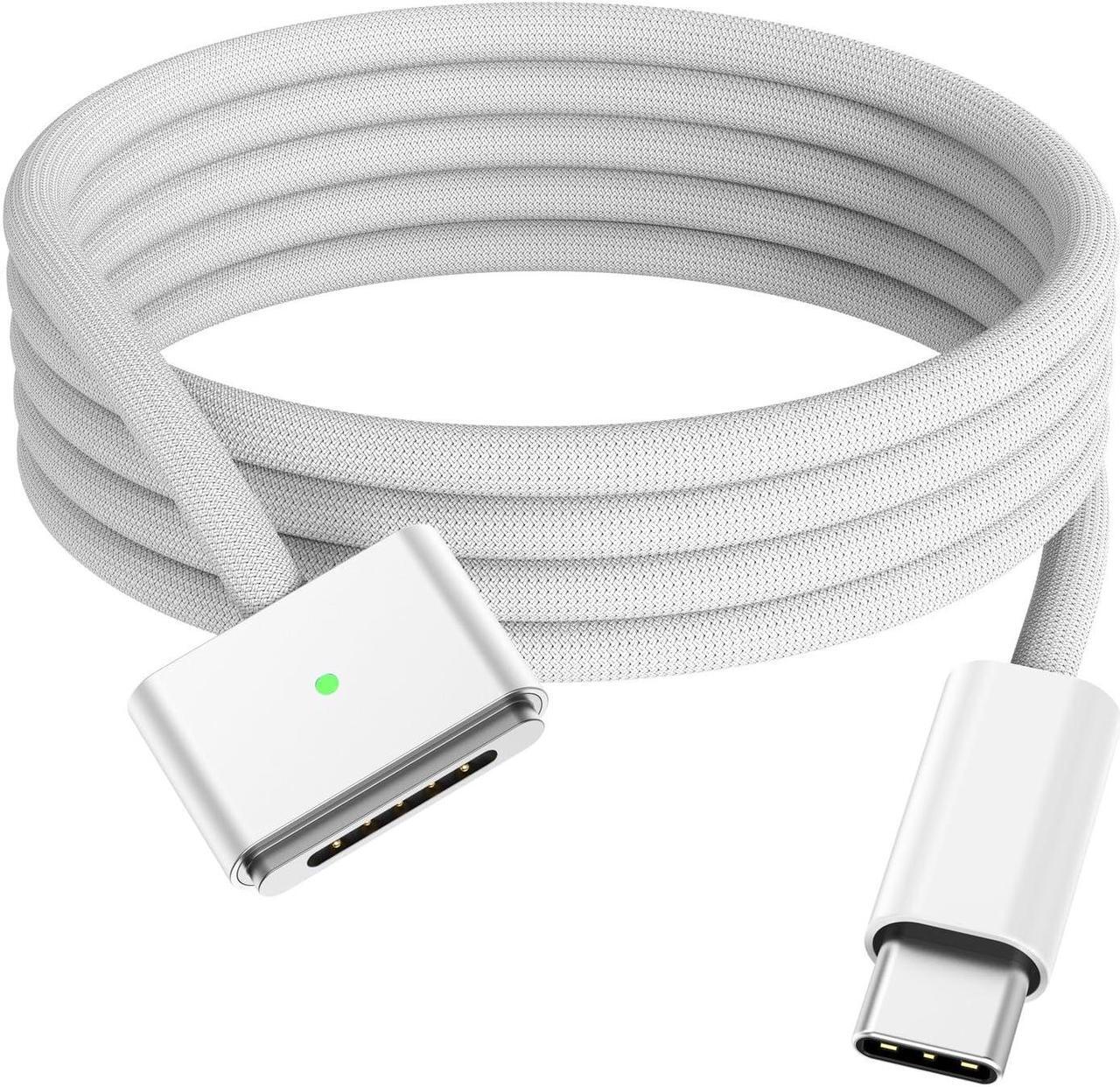 Main image of 2022 Later MacBook Air Pro (M2) (M3) Charging Power Cable USB C to Magnetic Safe Cord 6ft Nylon Braided Compatible MAGSAFe3. Port