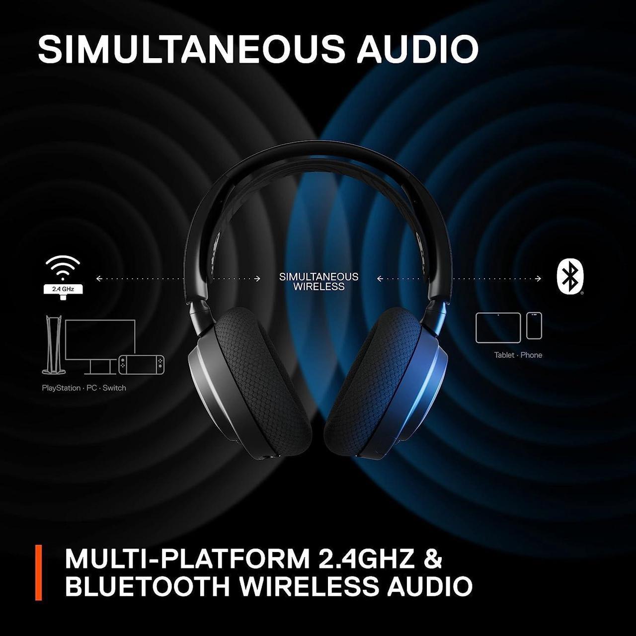 Alt view image 5 of 6 - Arctis Nova 7P Wireless Gaming Headset  Wireless 2.4GHz + Bluetooth  38Hr USB-C PS, PC Steelseriess 7 Headphone
