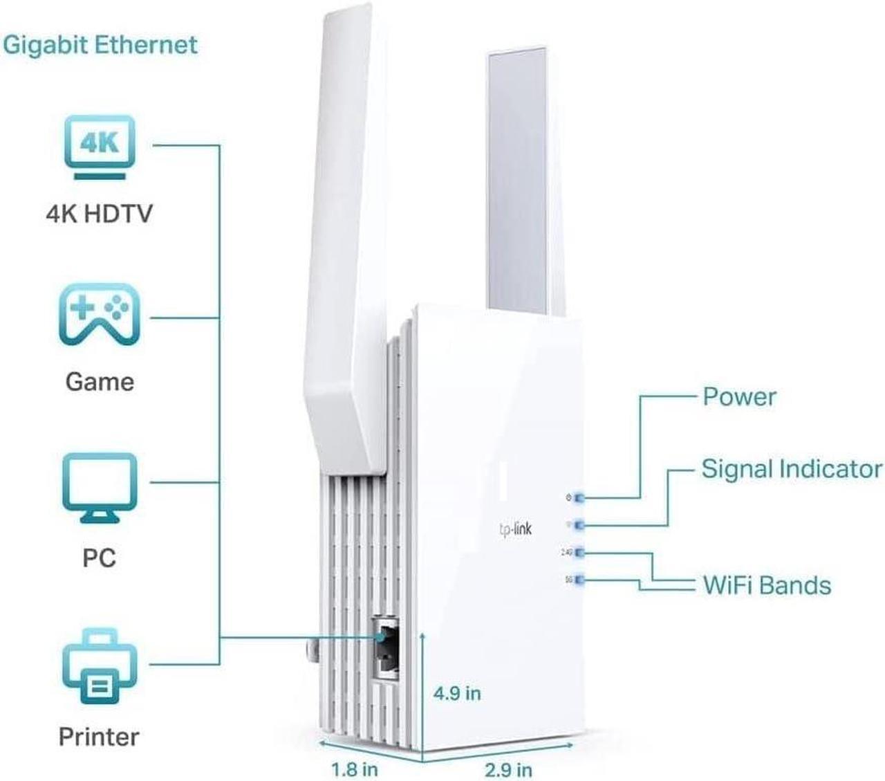 Alt view image 2 of 5 - WiFi 6 Range Extender AX1800 (RE605X) Dual-Band with LAN Port Universal Compatible Wi-Fi Repeater