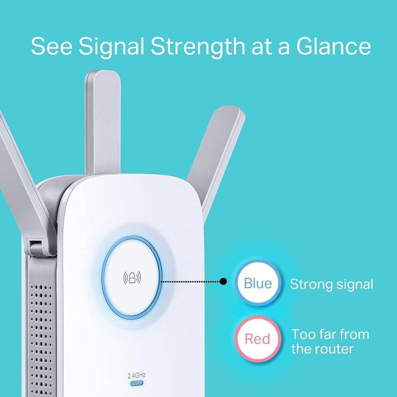 Alt view image 4 of 7 - WiFi Range Extender AC1750 (RE450) Dual Band WiFi Repeater with LAN Port Universal Compatible Wi-Fi Repeater
