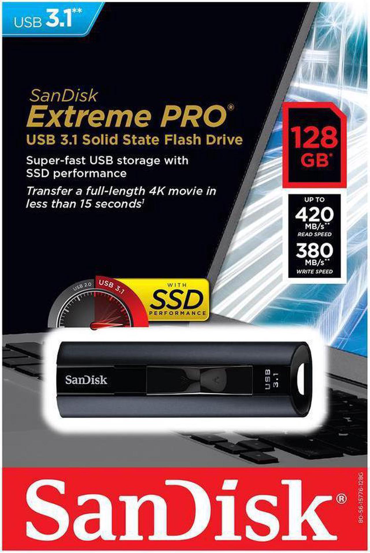 Alt view image 6 of 6 - SanDisk SDCZ880-128G-G46 Extreme PRO 128GB USB 3.1 Solid State Flash Drive