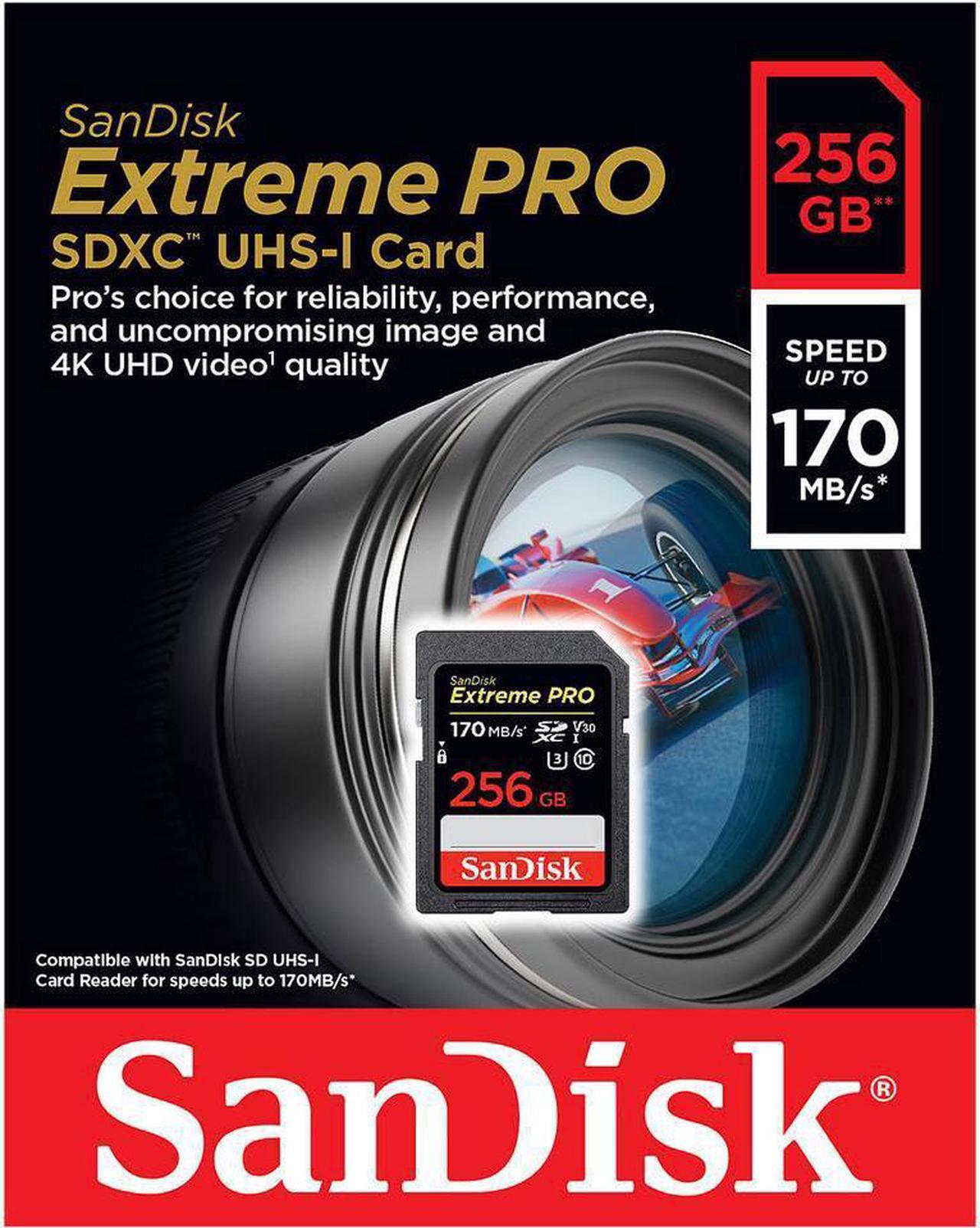Alt view image 3 of 4 - SanDisk 256GB Extreme Pro SDXC UHS-I/U3 V30 Class 10 Memory Card, Speed Up to 170MB/s (SDSDXXY-256G-GN4IN)