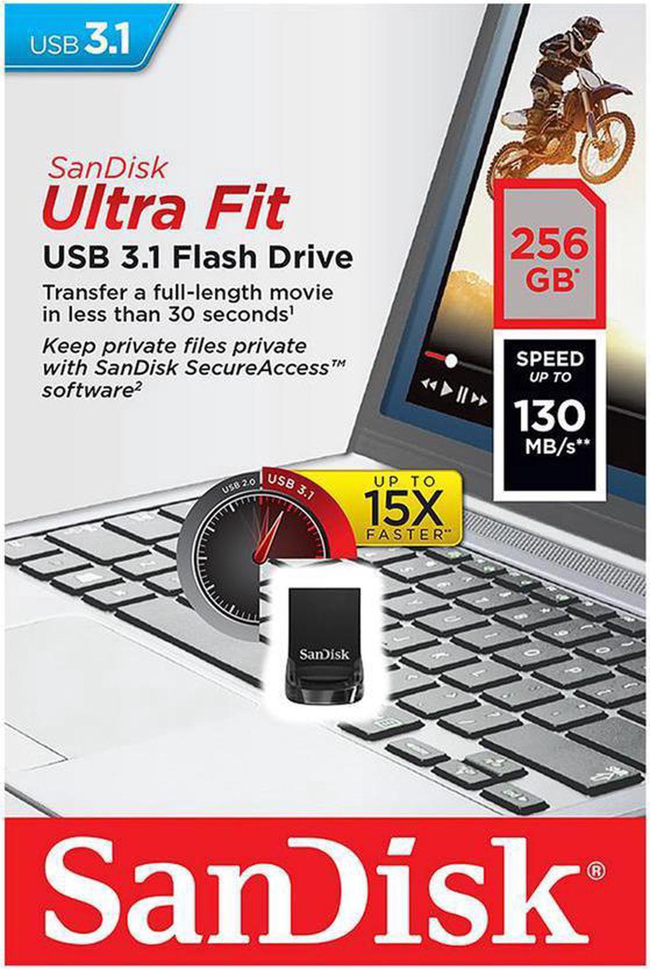 Alt view image 3 of 3 - Sandisk 256GB Ultra Fit USB 3.1 Flash Drive, Speed Up to 130MB/s (SDCZ430-256G-G46)