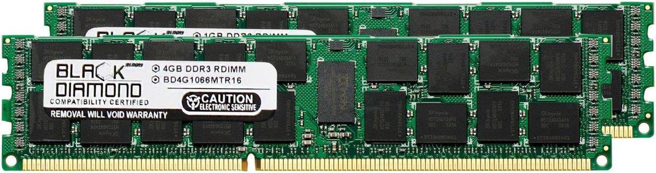 8GB 2X4GB Memory RAM for Dell PowerEdge T310 DDR3 ECC Registered RDIMM 240pin PC3-8500 1066MHz Black Diamond Memory Module Upgrade