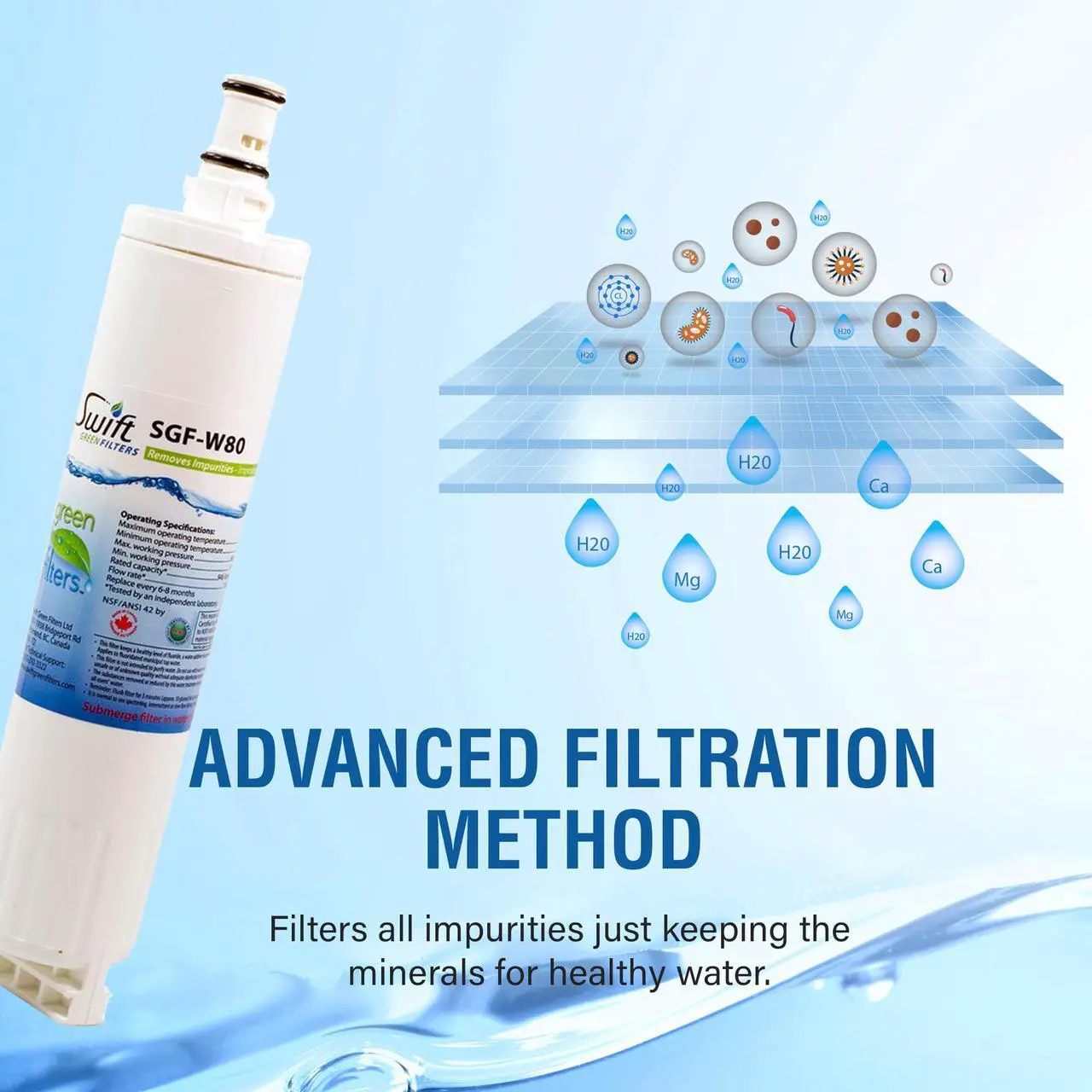Alt view image 6 of 7 - Swift Green Filters SGF-W80 Compatible Refrigerator Water Filter for 4396508, 4396510, EDR5RXD1, FILTER 5, Made in USA