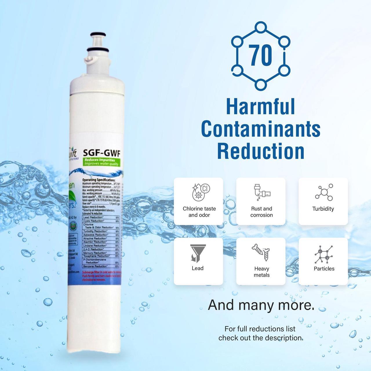 Alt view image 4 of 7 - Swift Green Filters SGF-GWF Compatible Refrigerator Water Filter for GWF, RPWF, WSG-4 ,PFE29P, Made in USA