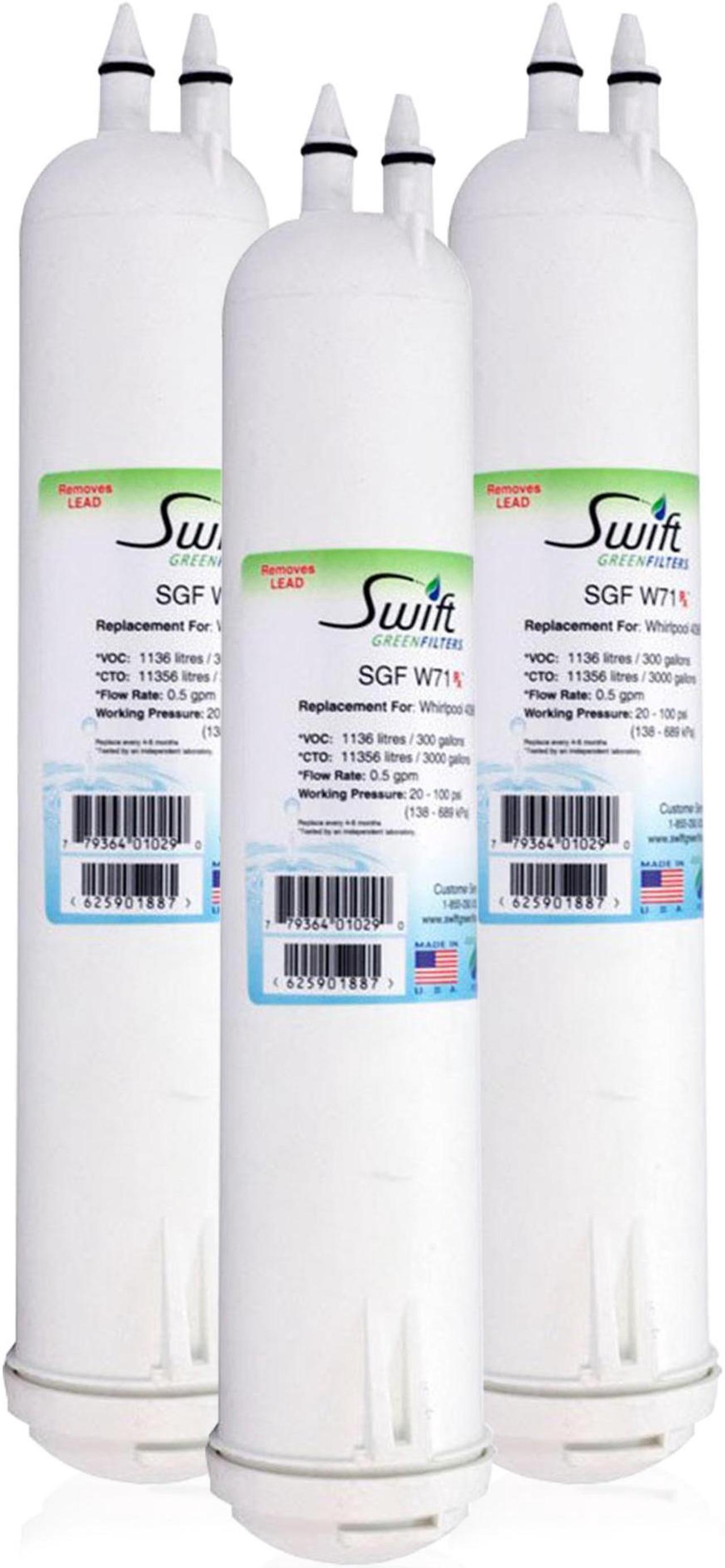 Main image of SGF-W71 Rx Compatible Pharmaceuticals Refrigerator Water Filter for 4396841, 4396710, EDR3RXD1, EFF-6016A, EFF-6008A, EDR3RXD1, Made in USA ( 3 Pack)