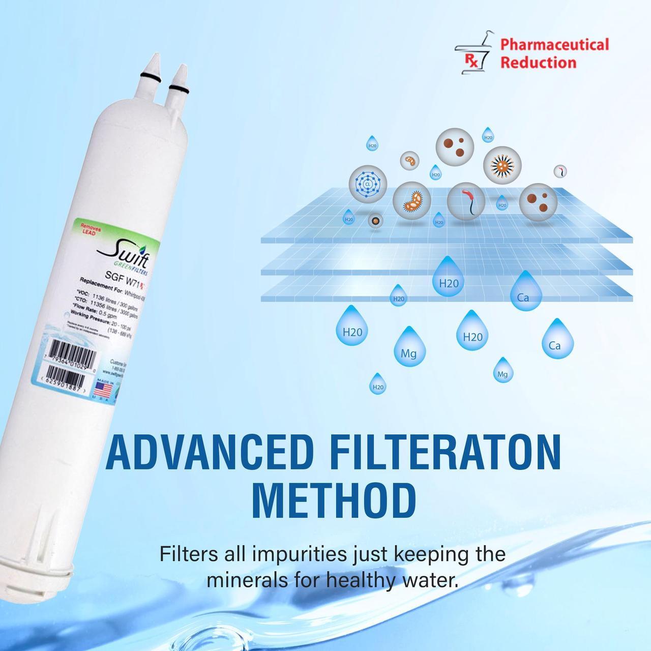 Alt view image 6 of 7 - SGF-W71 Rx Compatible Pharmaceuticals Refrigerator Water Filter for 4396841, 4396710, EDR3RXD1, EFF-6016A, EFF-6008A, EDR3RXD1, Made in USA ( 3 Pack)