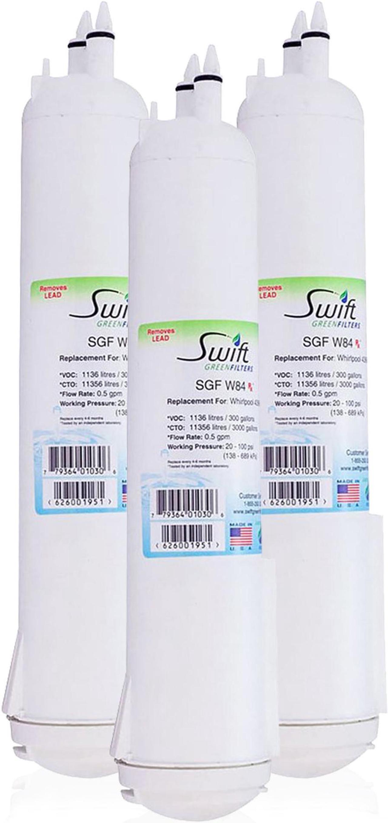 Main image of Swift Green Filters SGF-W84 Rx Compatible Pharmaceuticals Refrigerator Water Filter for 4396841, 4396710, EDR3RXD1, EFF-6016A, EFF-6008A, EDR3RXD1, Made in USA (3 Pack)