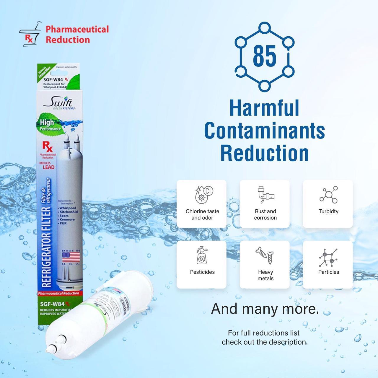 Alt view image 4 of 7 - Swift Green Filters SGF-W84 Rx Compatible Pharmaceuticals Refrigerator Water Filter for 4396841, 4396710, EDR3RXD1, EFF-6016A, EFF-6008A, EDR3RXD1, Made in USA (3 Pack)