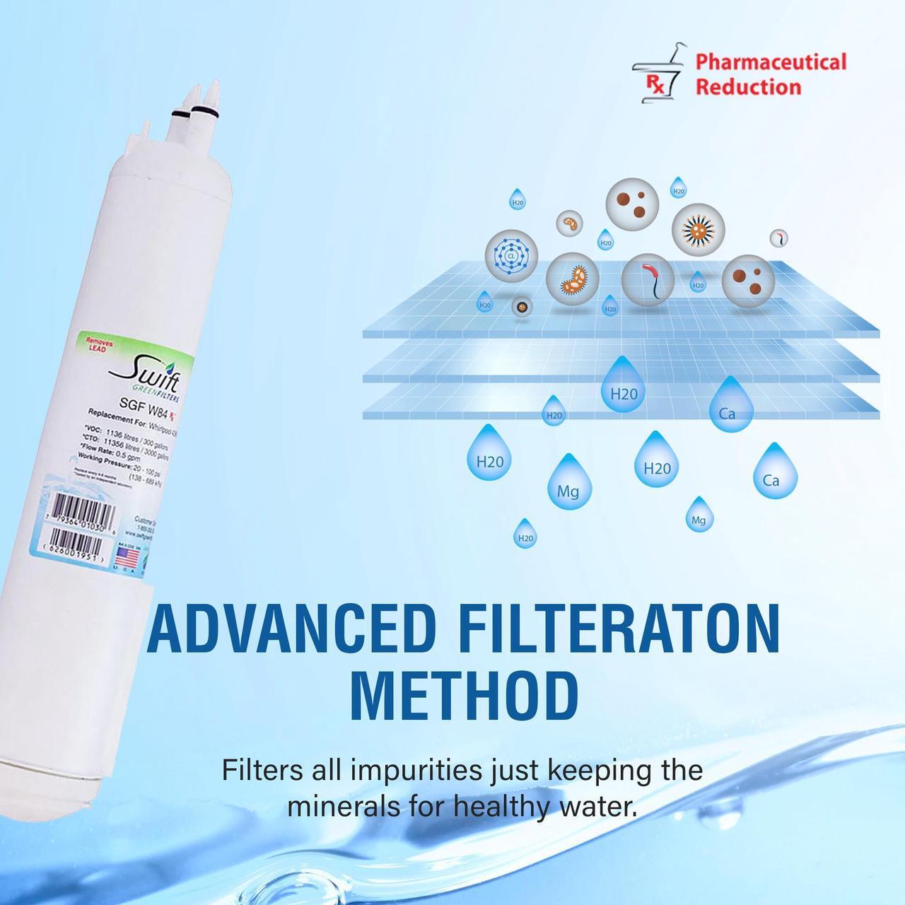 Alt view image 6 of 7 - Swift Green Filters SGF-W84 Rx Compatible Pharmaceuticals Refrigerator Water Filter for 4396841, 4396710, EDR3RXD1, EFF-6016A, EFF-6008A, EDR3RXD1, Made in USA (3 Pack)