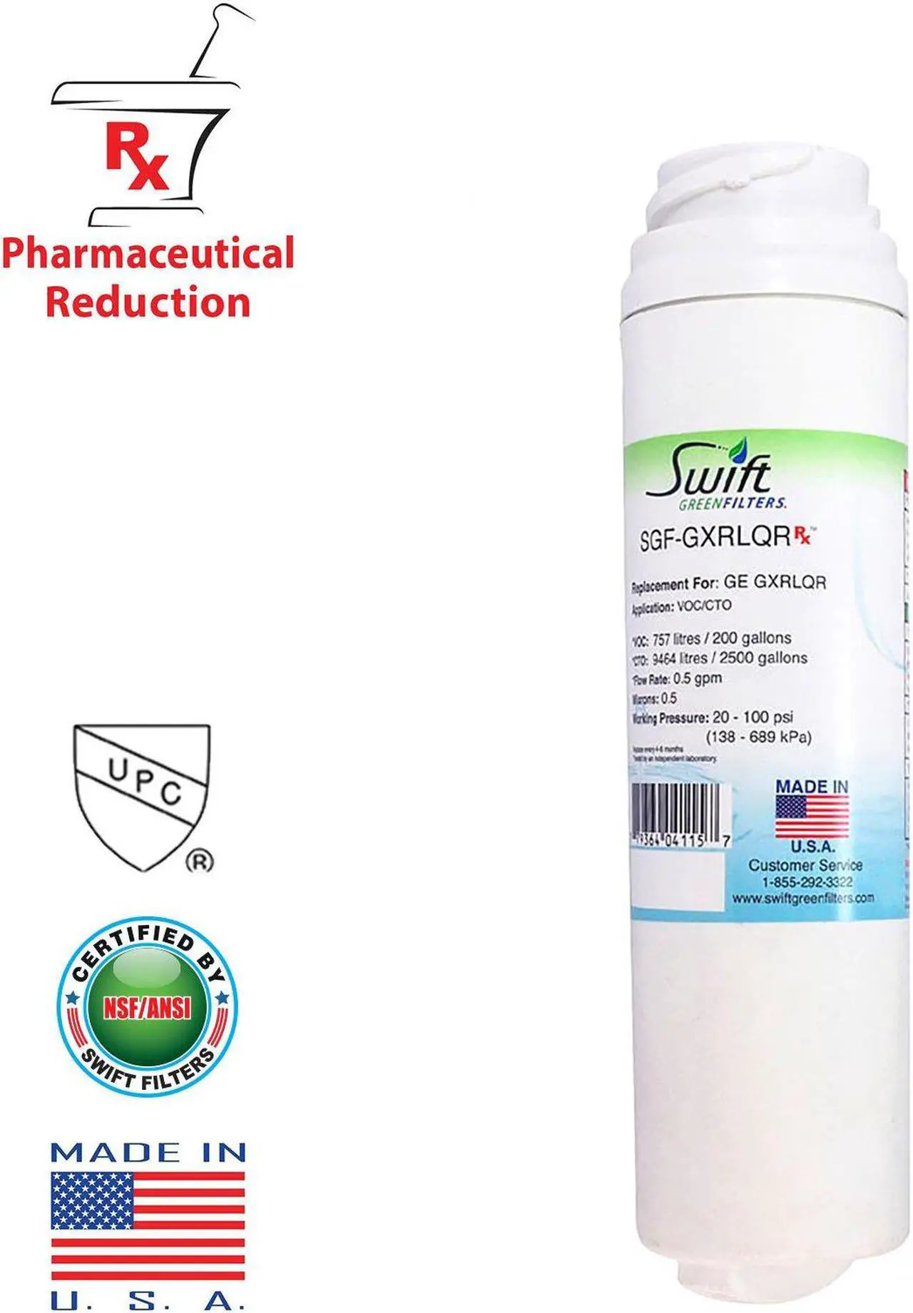 Alt view image 2 of 2 - SWIFT GREEN FILTERS SGF-GXRLQR Water Filter (Replacement for GE(R) SGF-GXRLQR)