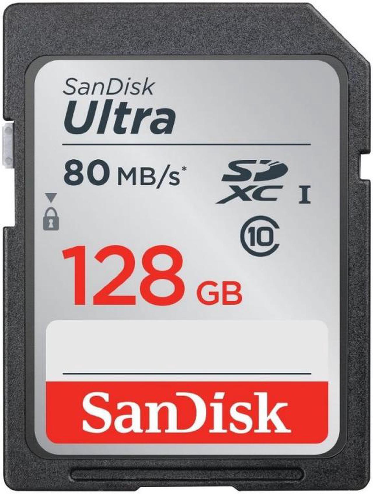 SanDisk 128GB Ultra SDXC UHS-I/Class 10 Memory Card, Speed Up to 80MB/s (SDUNC-128G-G46)