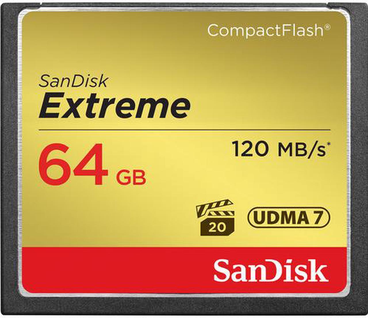 SanDisk Extreme 64GB Compact Flash CF Card Model CFXSB-064G-G46 (120MB/s)