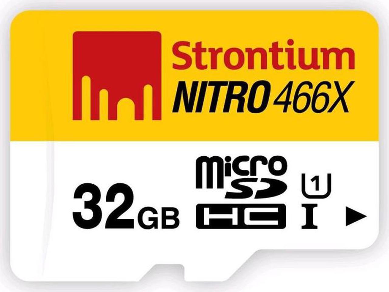 Strontium Nitro 466X 32GB MicroSDHC UHS-1 Memory Card SRN32GTFU1R