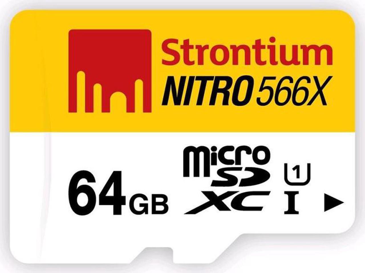 Strontium Nitro 566X 64GB MicroSDXC UHS-1 Memory Card SRN64GTFU1R