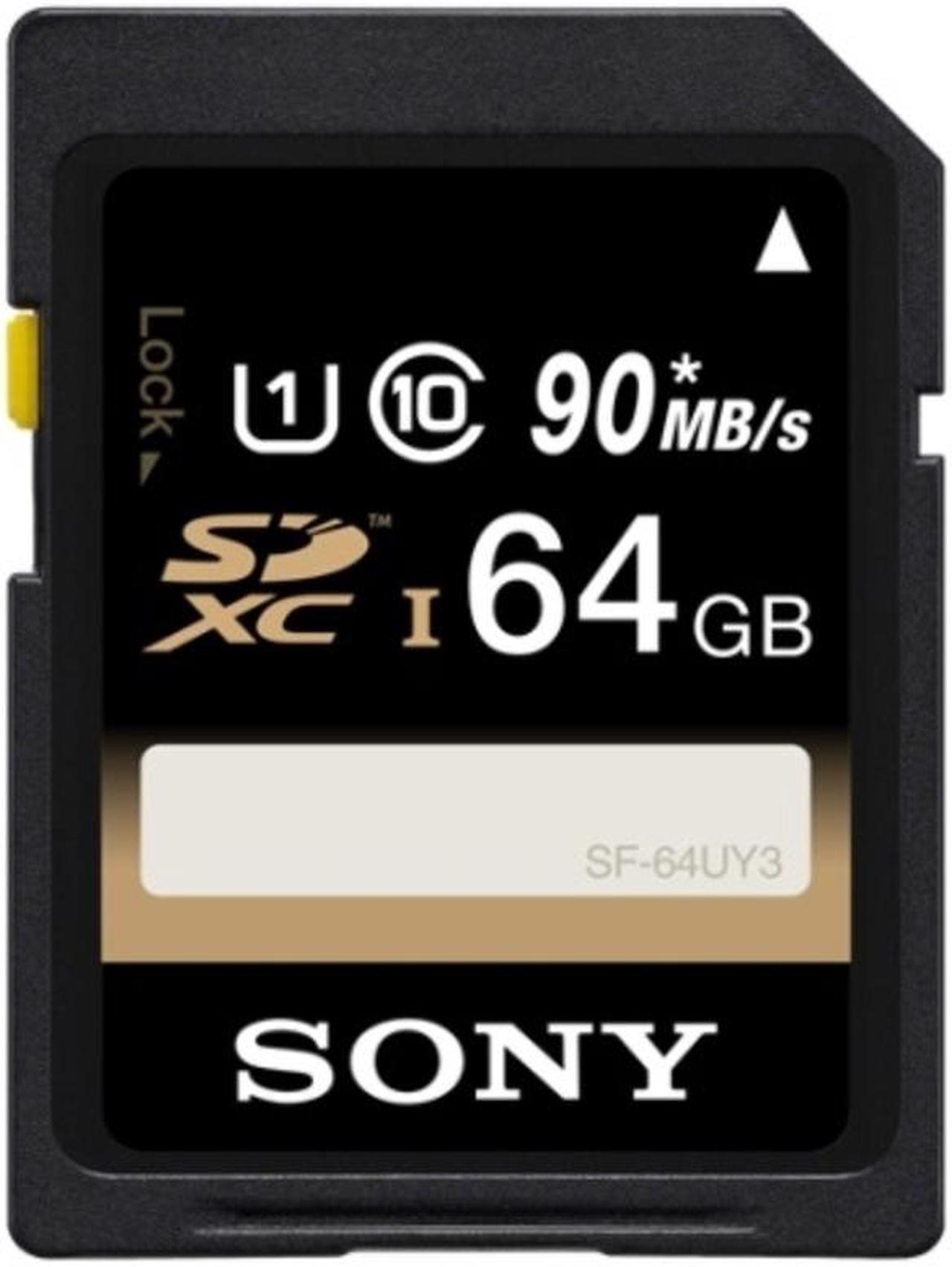 Sony 64GB SDXC UHS-I/U1 Class 10 Memory Card, Speed Up to 90MB/s (SF-64UY3)