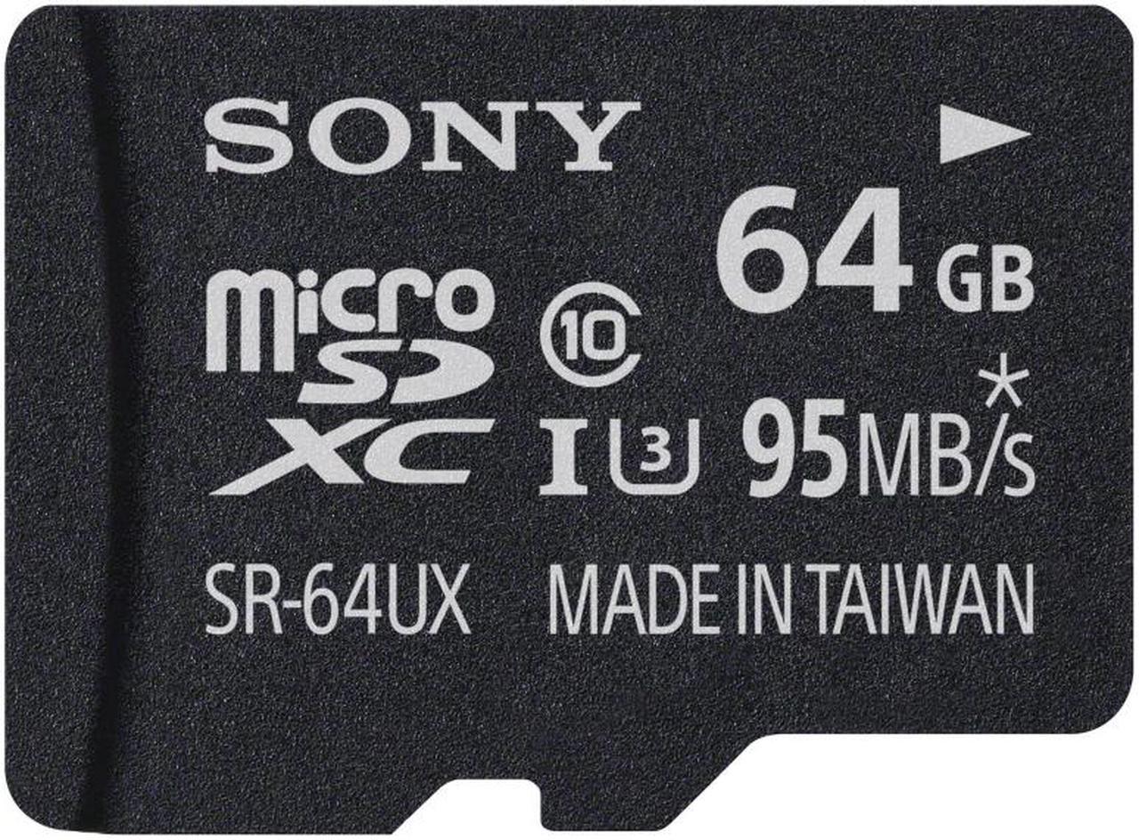 Sony SR-UZA Series 64GB microSDXC UHS-I/U3 Class 10 Memory Card, Speed Up to 95MB/s (SR-64UZA)