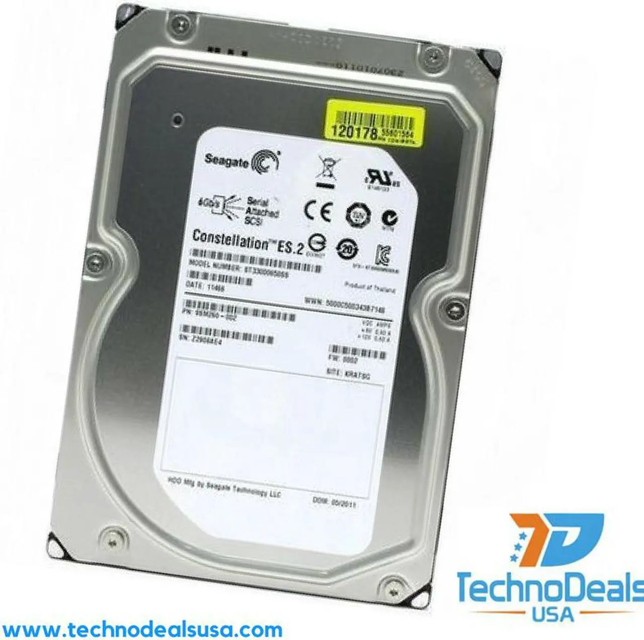 Alt view image 2 of 2 - Seagate Constellation ES.2 ST33000650SS-RF 3TB 7200 RPM 64MB Cache SAS 6Gb/s 3.5" Internal Hard Drive
