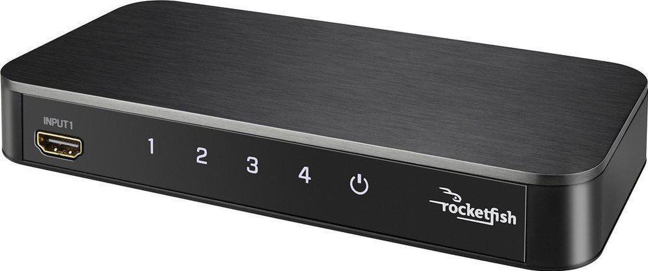 Rocketfish - 4-Port 4K HDMI Switch Box - Black Model: RF-G1501-c