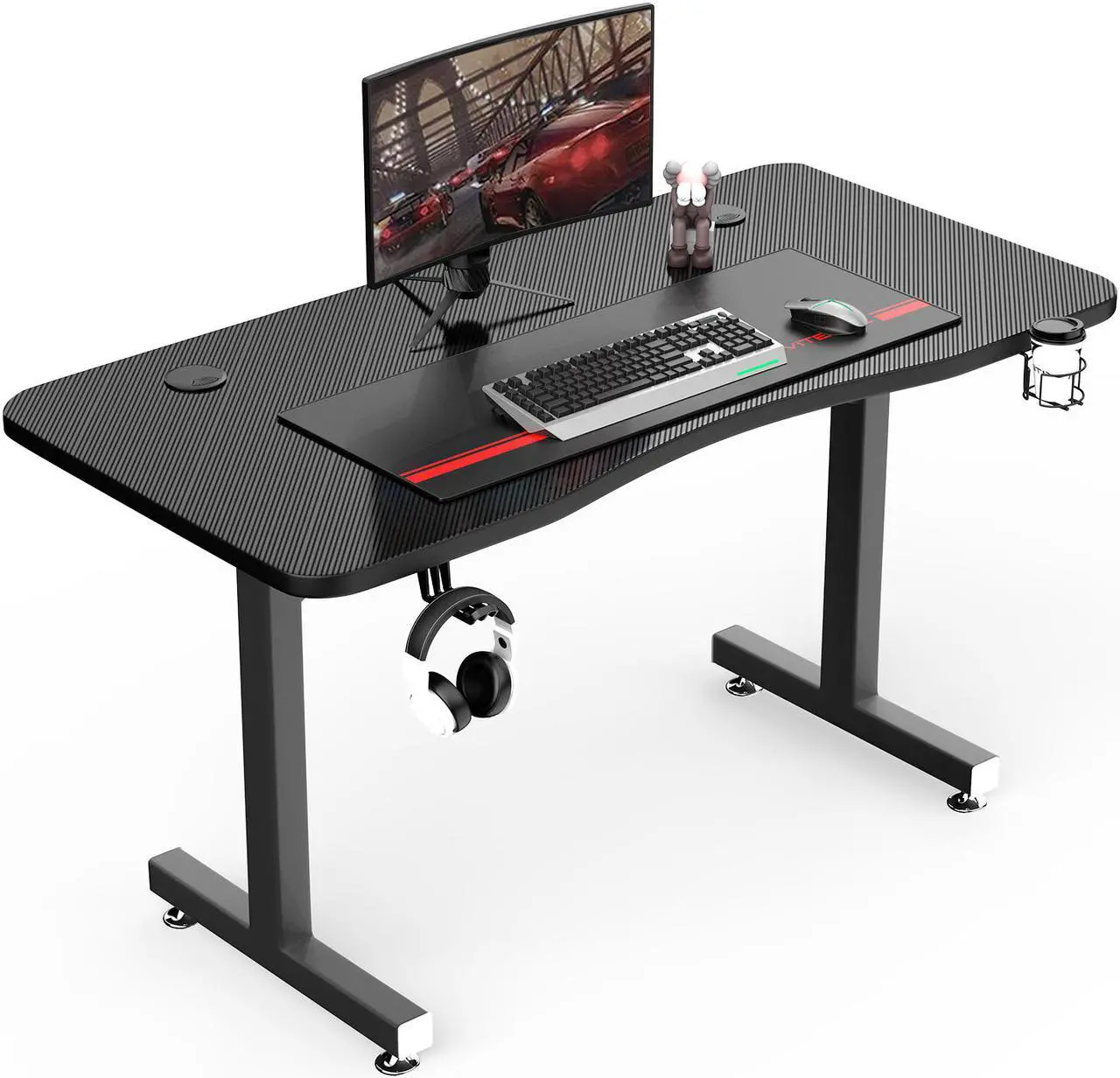 Main image of Vitesse 40 inch Gaming Desk, Ergonomic Office PC Computer Desk with Desk Mouse Pad, T-Shaped Gamer Tables Pro with Gaming Handle Rack, Stand Cup Holder&Headphone Hook